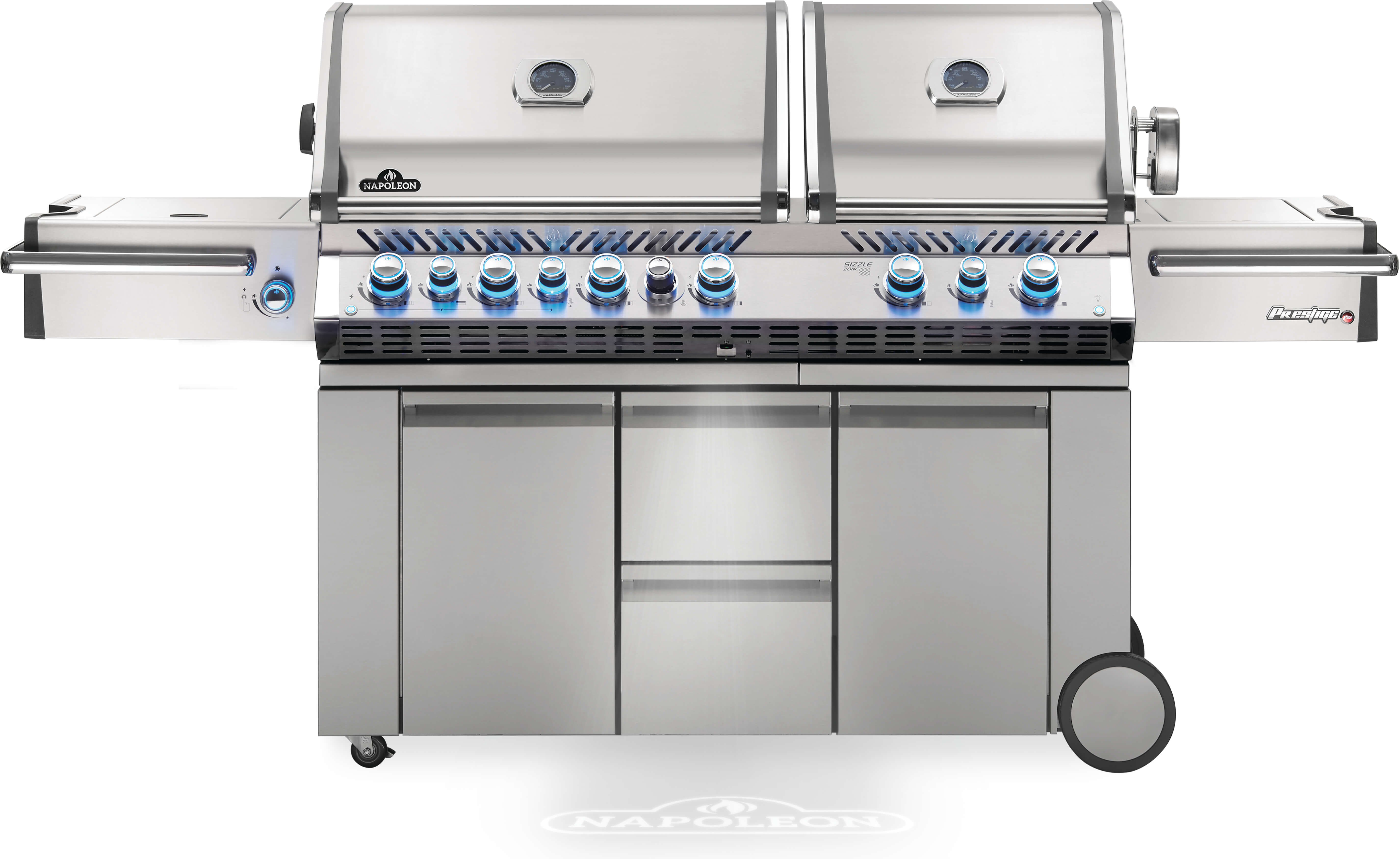 Prestige PRO™ 825 Propane Gas Grill with Power Side Burner and Infrared Rear & Bottom Burners |  Stainless Steel