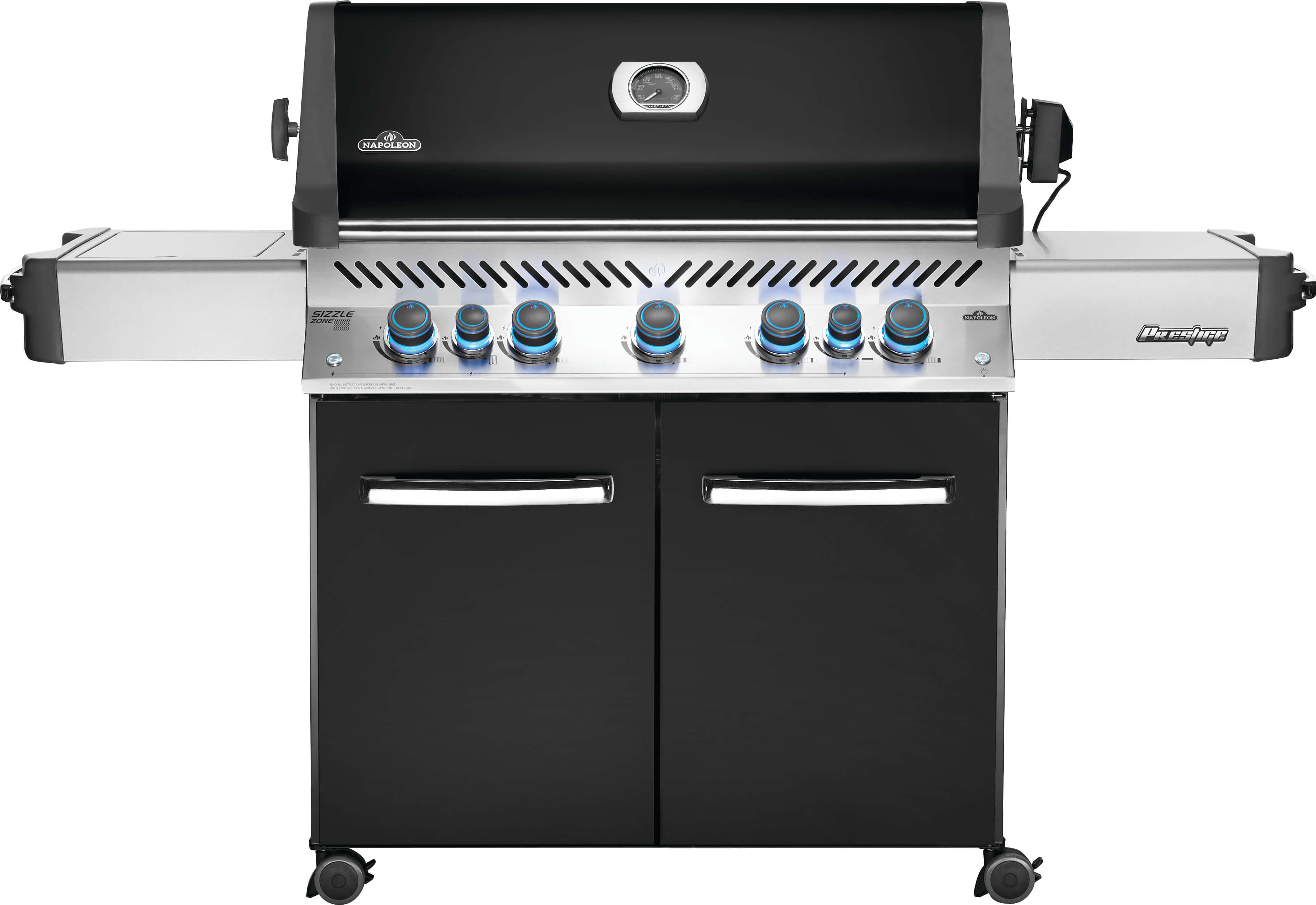 Prestige® 665 Natural Gas Grill with Infrared Side and Rear Burners |  Black