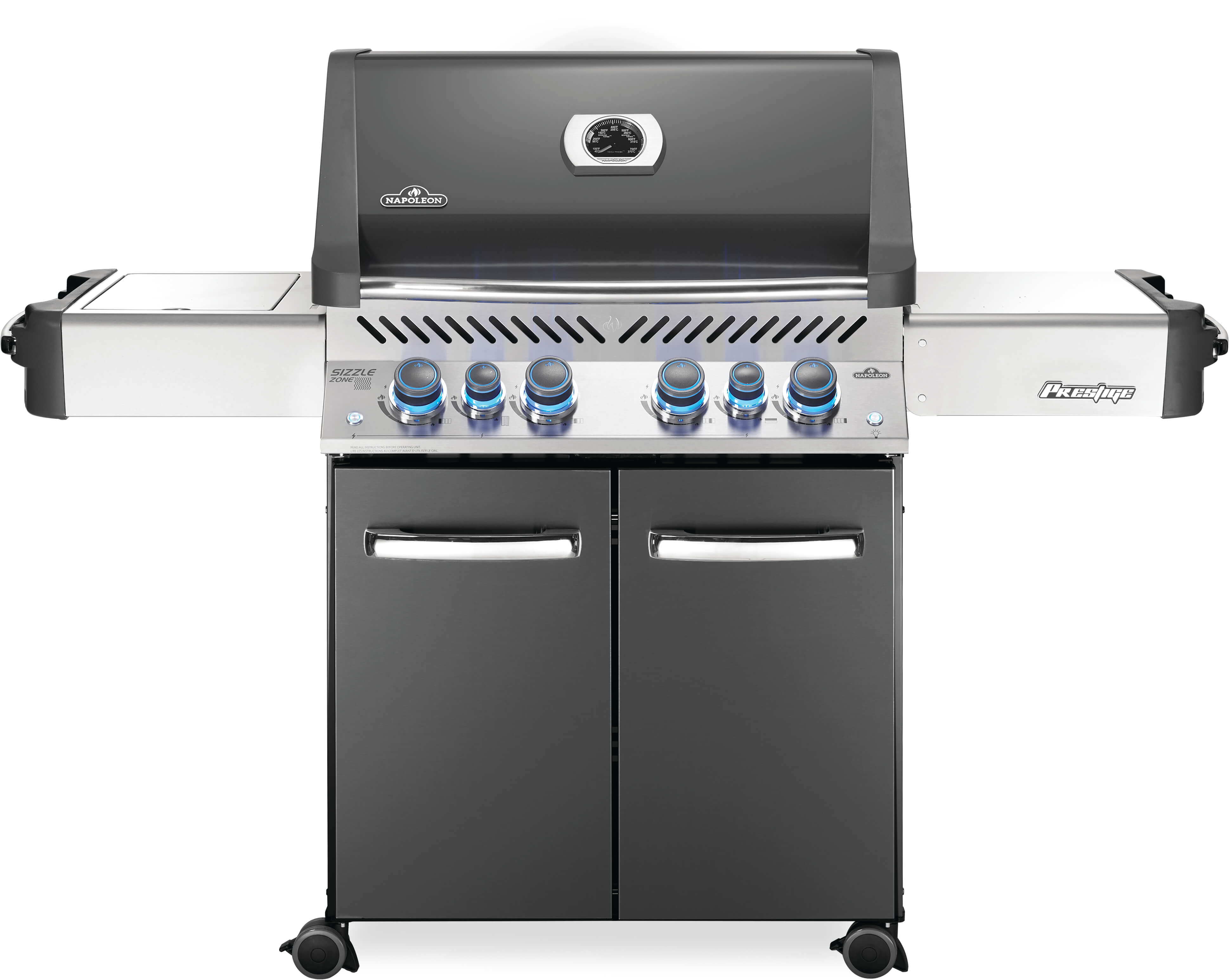 Prestige® 500 Propane Gas Grill with Infrared Side and Rear Burners |  Grey